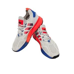 Adidas ZX 2K Boost White Red Blue Sneakers Mens 4.5 Womens 6 Running